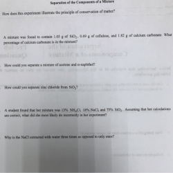 Separation of mixtures lab answer key