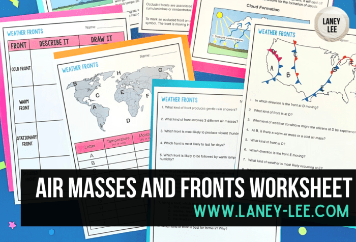 Air masses and fronts worksheet answer key