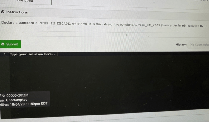 Declare an int constant monthsinyear whose value is 12