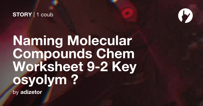 Naming molecular compounds chem worksheet 9-2